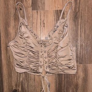 Brown cropped tank top